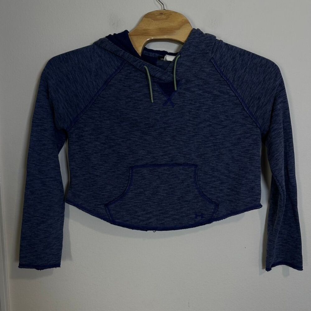 Under Armour Cropped Heathered Blue Athletic Hoodie Semi-Fitted MD/M